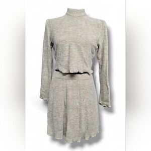 Chic Beige Women's Skirt Set